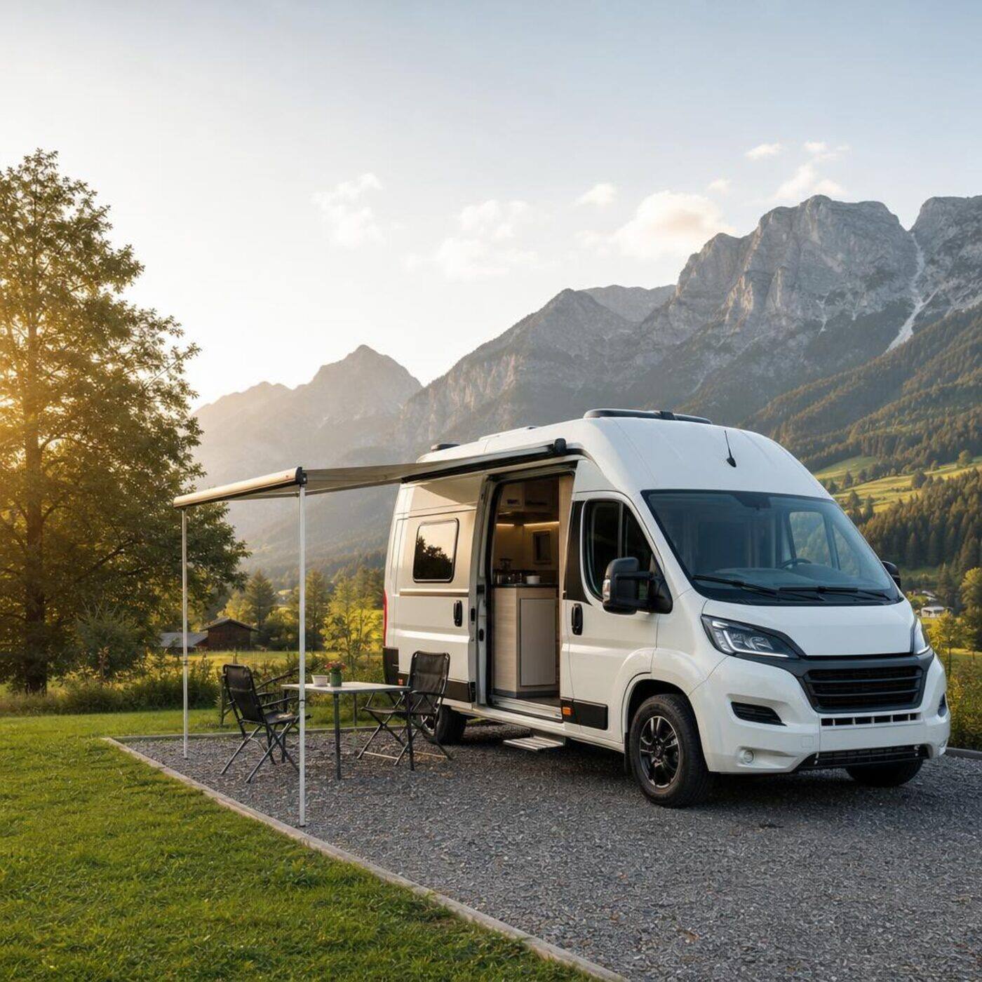 Wohnmobil auf einem Campingplatz (Symbolbild)